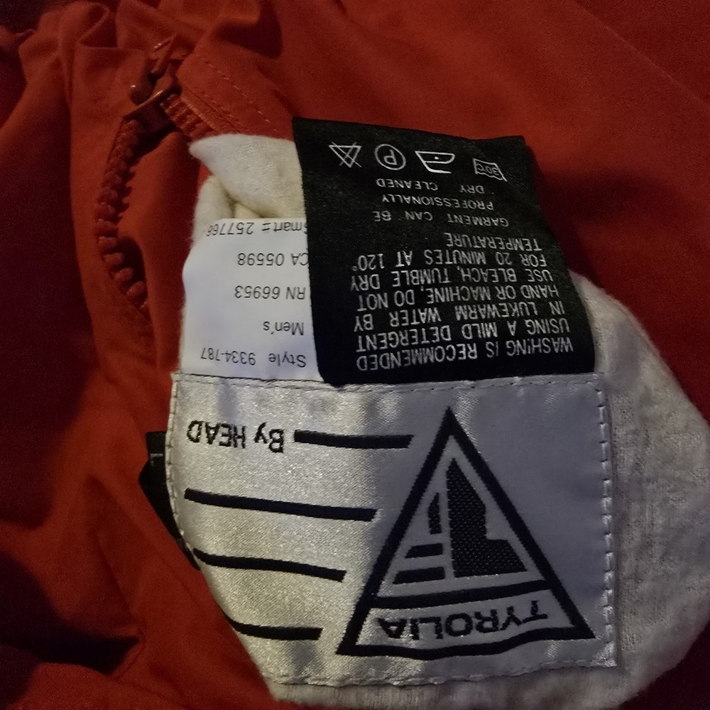 Vintage Tyrolia By Head Jacket Mens Reverse  Red Black White Ski Puffer 80s  Lg‎ - Picture 8 of 8